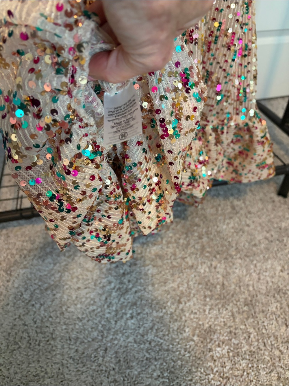 Sabina Musayev Pixie Sequin nude A line mid Dress with front cut out - Picture 12 of 14